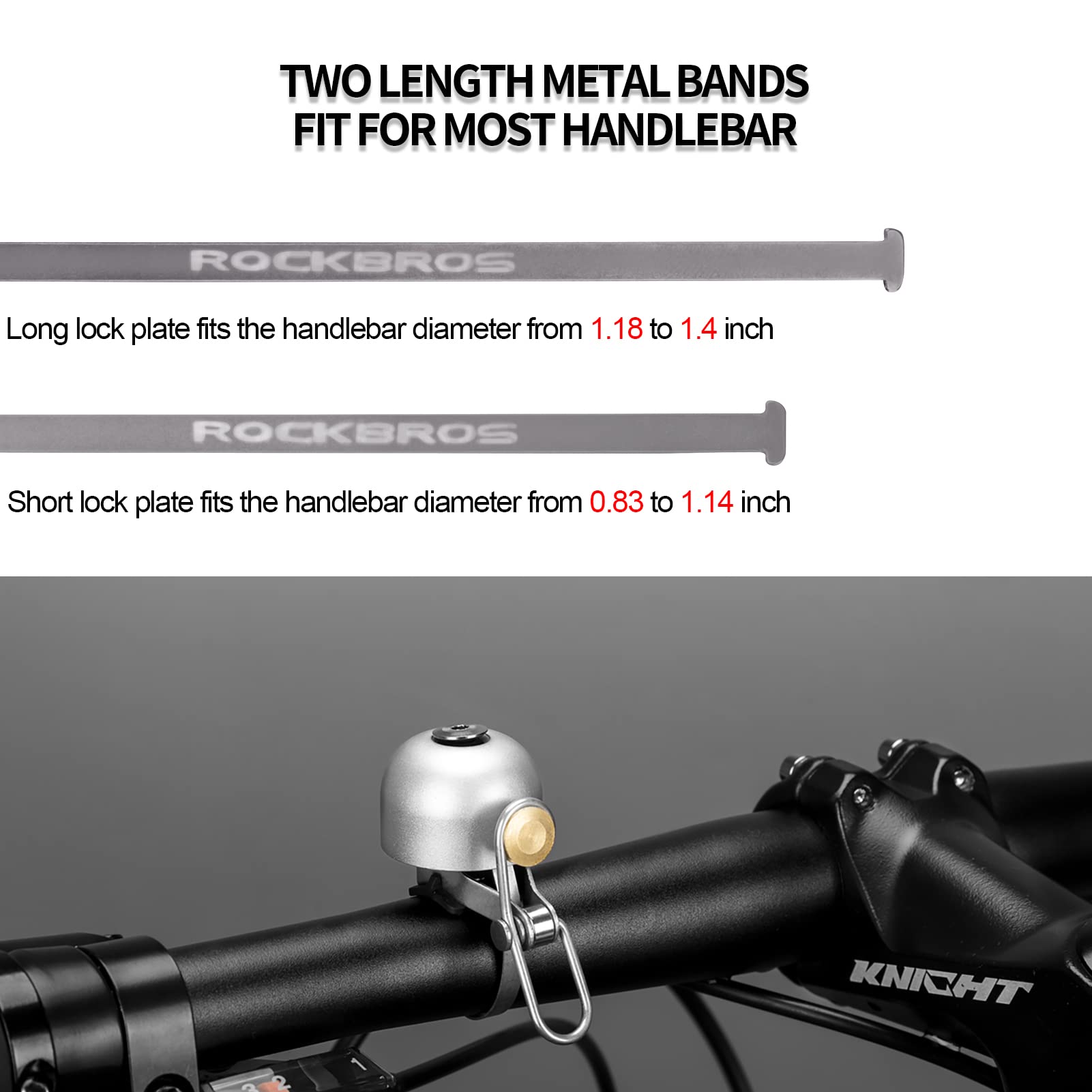 ROCKBROS Classic Bicycle Bell - Loud Bike Horn for Road & Mountain Bikes | Durable Handlebar Bell for Adults | Perfect for Commuting, Cycling Safety & Outdoor Adventures