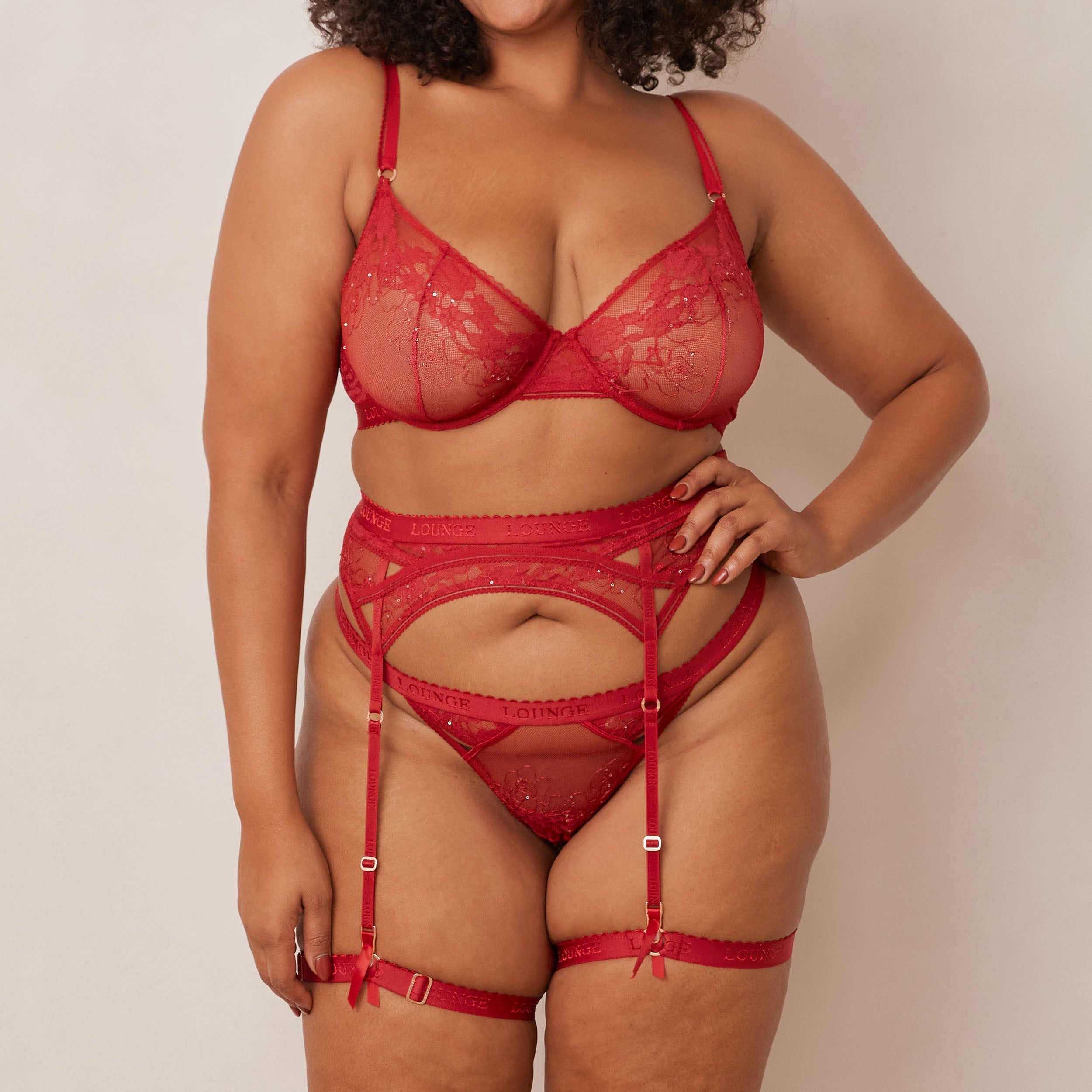Selina Intimates Women's Lace Thong & Garter Belt Set - Maroon Red | Sexy Lingerie for Valentine's Day, Bridal Shower & Romantic Nights