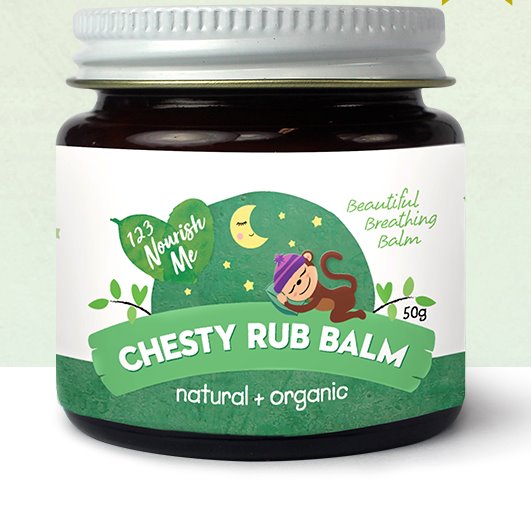 Nourish Me Chesty Rub Balm - Soothing Chest Rub for Cough & Cold Relief - Perfect for Adults & Kids - Use at Night for Better Sleep