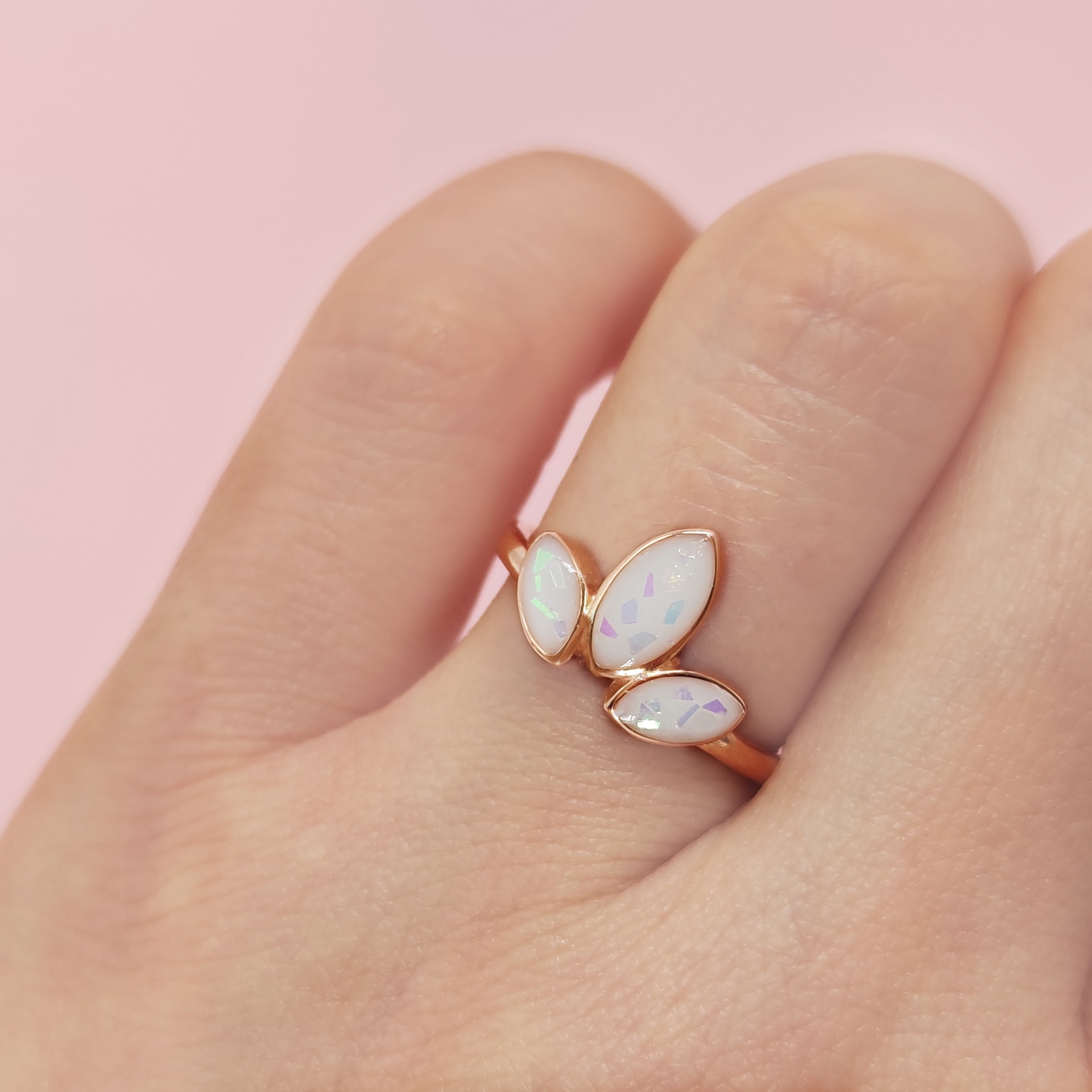 HeirloomClover Solid Gold Four Leaf Clover Breast Milk Jewelry Ring - Perfect for Nursing Mothers, Memorial Keepsake & Unique Gift for New Moms
