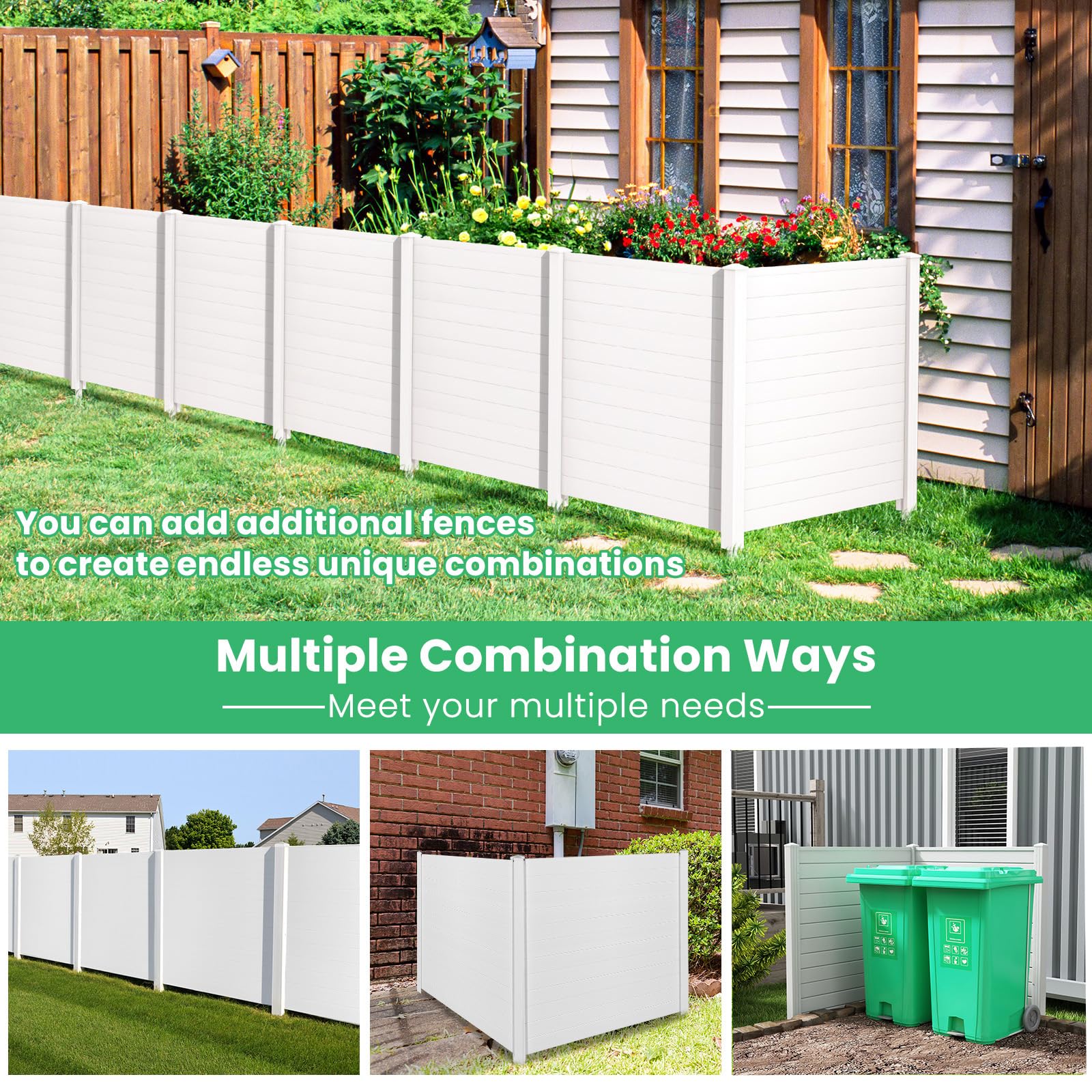 Giantex 2-Panel Outdoor Privacy Screen Fence - 48
