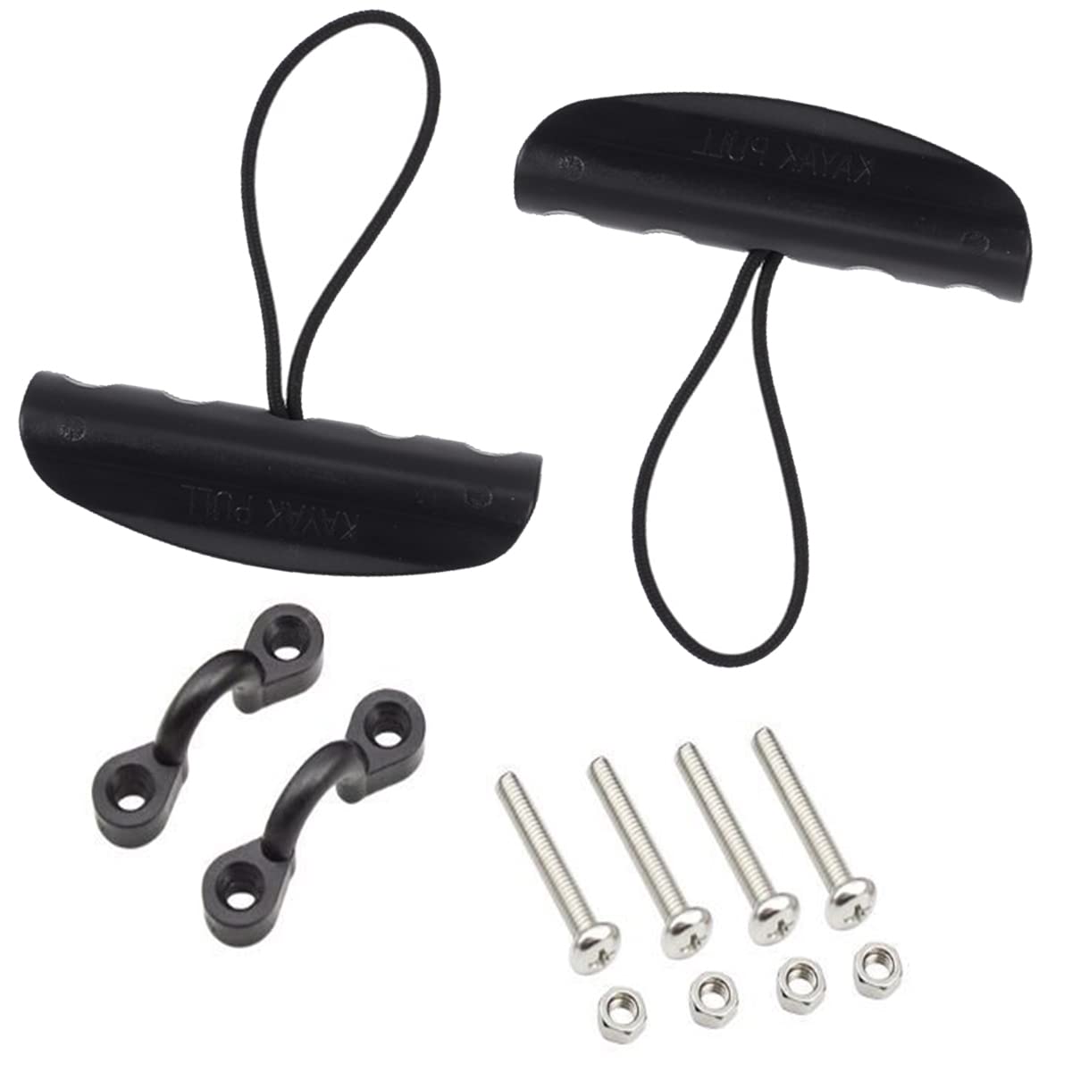 2-Piece Kayak Carry Handles with Cord & Pad Eyes - Durable T-Handle Replacement for Easy Kayak Transport | Perfect for Canoes, Fishing Boats & Water Sports Accessories