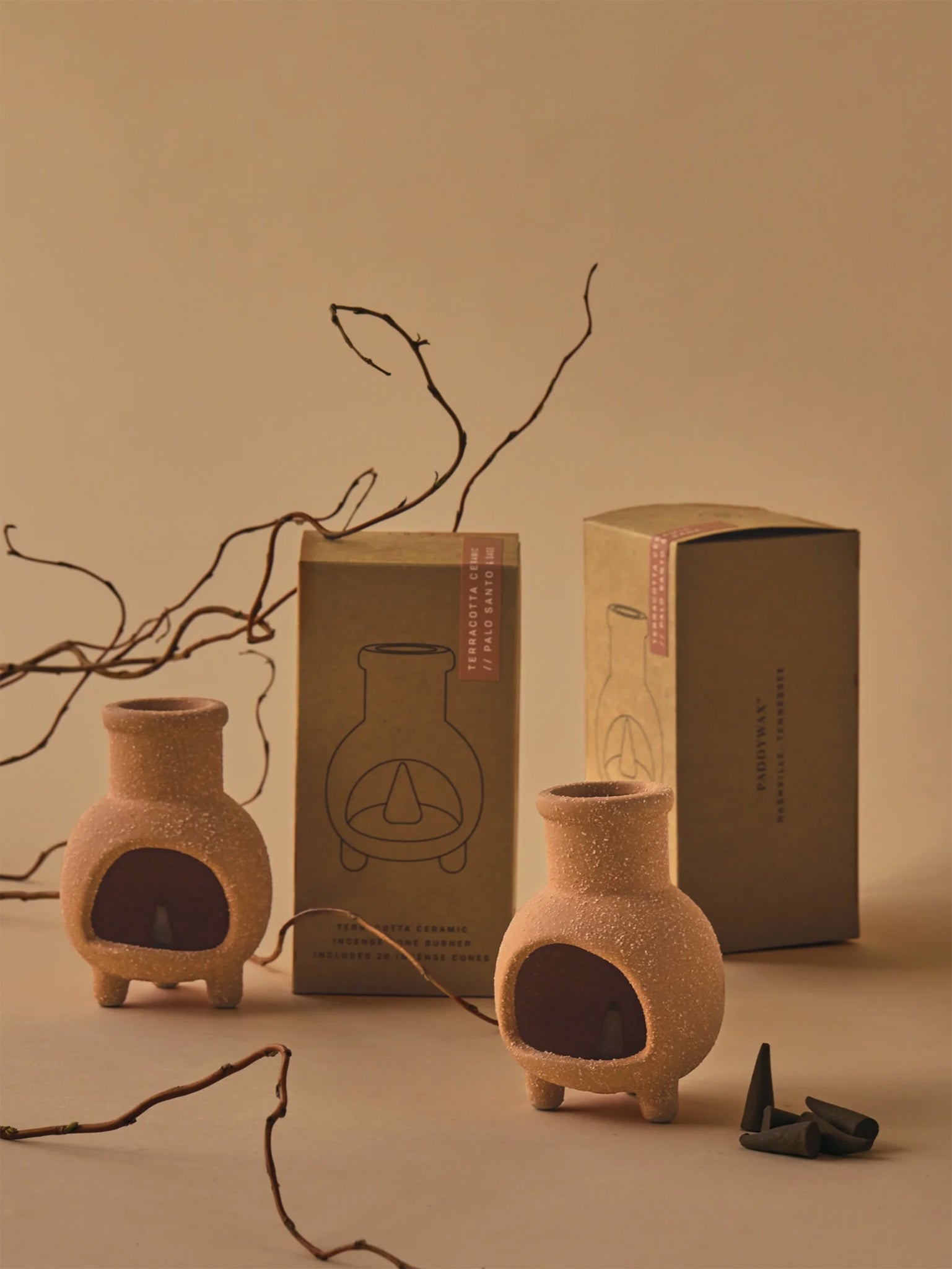 Paddywax Ceramic Chiminea Incense Holder for Cones - Perfect for Palo Santo, Sage & Aromatherapy | Home Decor, Meditation & Relaxation Spaces