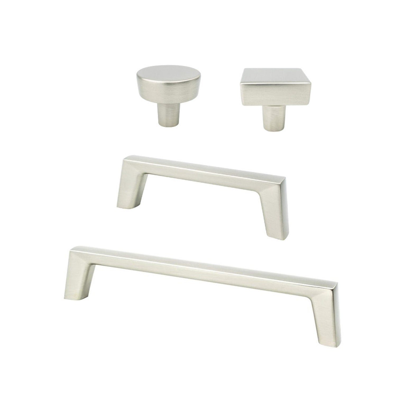 Brushed Nickel Brooks Drawer Pulls and Cabinet Knobs - Premium Cabinet Hardware for Kitchen & Bathroom Renovation - Easy Installation & Modern Upgrade for Home Decor