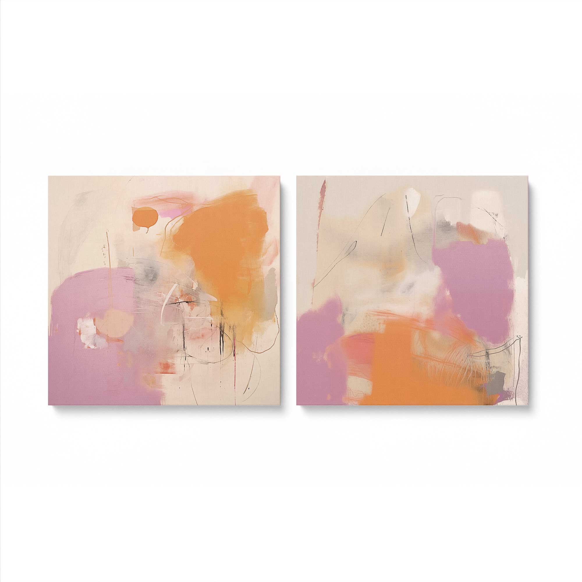Premium Cotton Candy Delight Canvas Art Set of 2 - Sweet Home Decor for Bedroom, Living Room & Nursery Wall