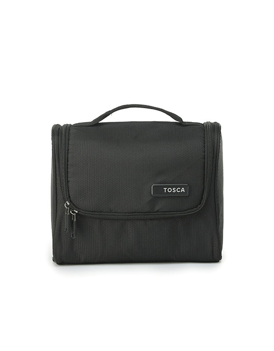 Tosca SO LITE Hanging Wetpack - Lightweight Black Travel Makeup Bag for Women | Perfect for Gym, Beach & On-the-Go Cosmetics Organization
