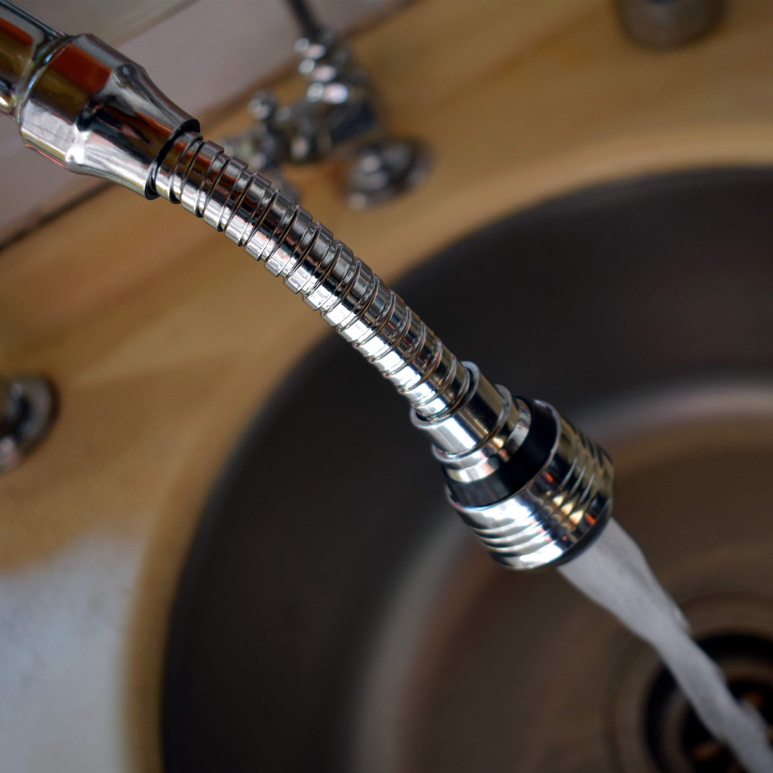 360 Degree Rotating ABS Faucet Sprayer Attachment - Flexible Kitchen Sink Tap Extension with Aerator for Hot & Cold Water - Perfect for Washing Dishes, Fruits, and Cleaning Sinks