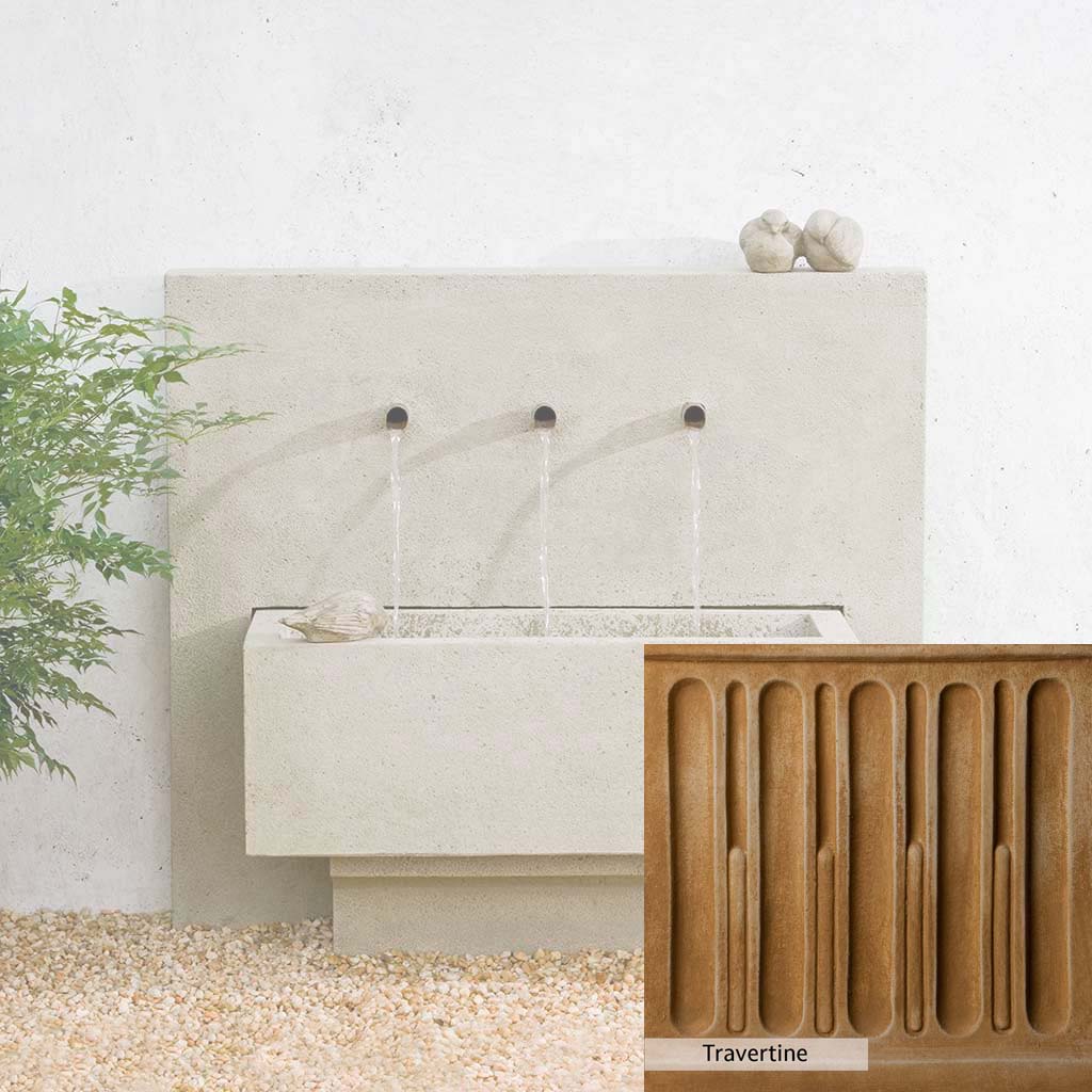 Campania International X3 Outdoor Wall Fountain - Elegant Garden Water Feature for Patio, Backyard, and Landscape Decor