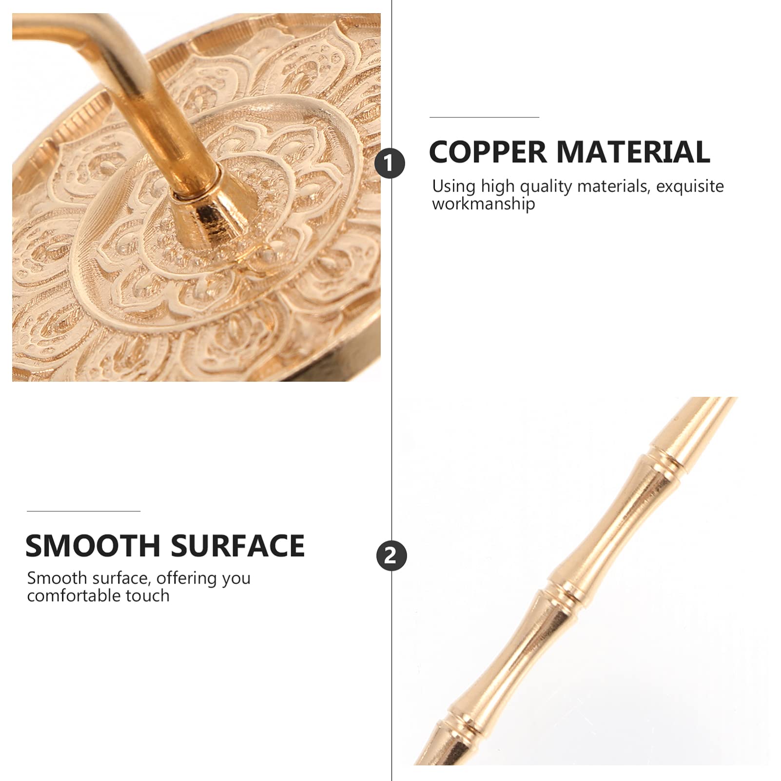 DOITOOL Brass Incense Ash Press Tool with Long Handle - Incense Powder Seal Stick & Shovel Set for DIY Incense Making, Aromatherapy Accessories | Perfect for Home Meditation, Yoga, and Spiritual Rituals