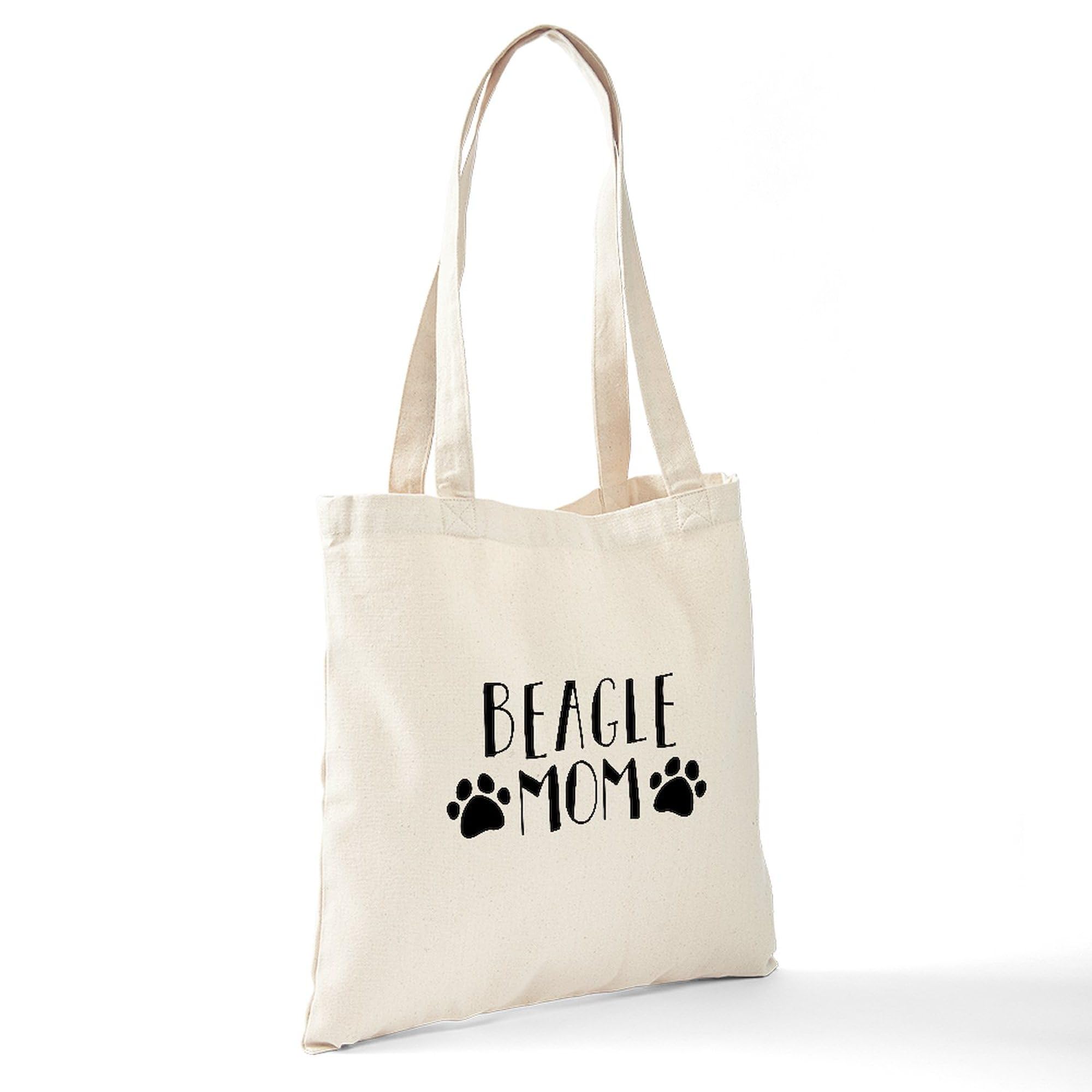 Beagle Mom Tote Bag - Natural Canvas Reusable Shopping Bag for Women | Eco-Friendly Grocery Tote for Dog Lovers, Pet Owners & Beach Trips