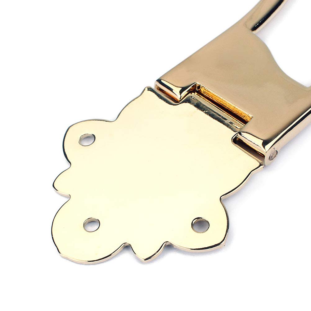 Healifty 6-String Jazz Archtop Guitar Trapeze Tailpiece Bridge Replacement - Gold Finish | Perfect for Jazz Guitar Upgrades & Vintage Guitar Repairs