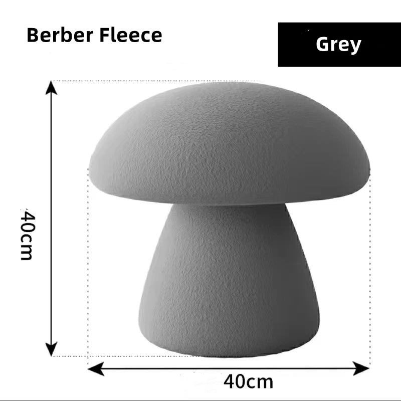 Soft Mushroom Fleece Pouf Stool - Cozy Seating for Living Room, Bedroom & Nursery | Versatile Ottoman Footrest