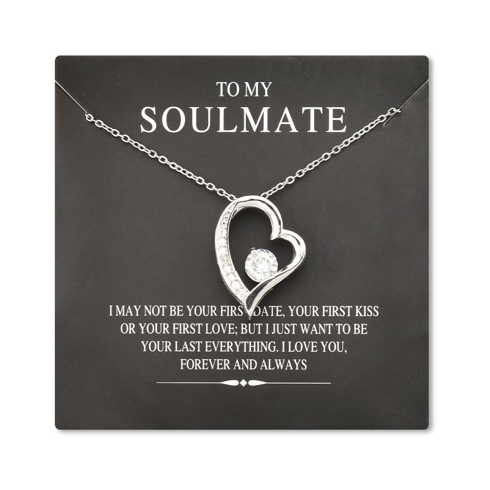 Elegant Love Heart Necklace for Women - Perfect Anniversary, Christmas & Birthday Gift for Wife, Girlfriend, Fiancee - Soulmate Jewelry with Gift Box - Ideal for Romantic Occasions & Special Moments