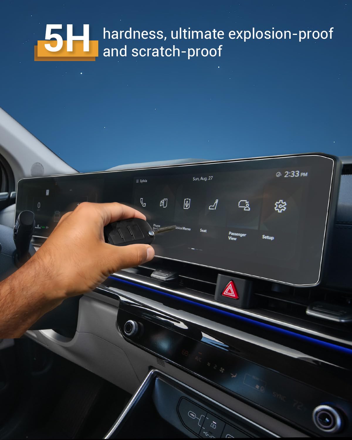 2025 Kia Carnival Screen Protector - 2 Pack HD Tempered Glass for 24-inch Panoramic Display | Compatible with LX/LX Seat Package/EX/SX/SX Prestige Trims | Anti-Scratch & Bubble-Free | Perfect for Road Trips & Family Travel
