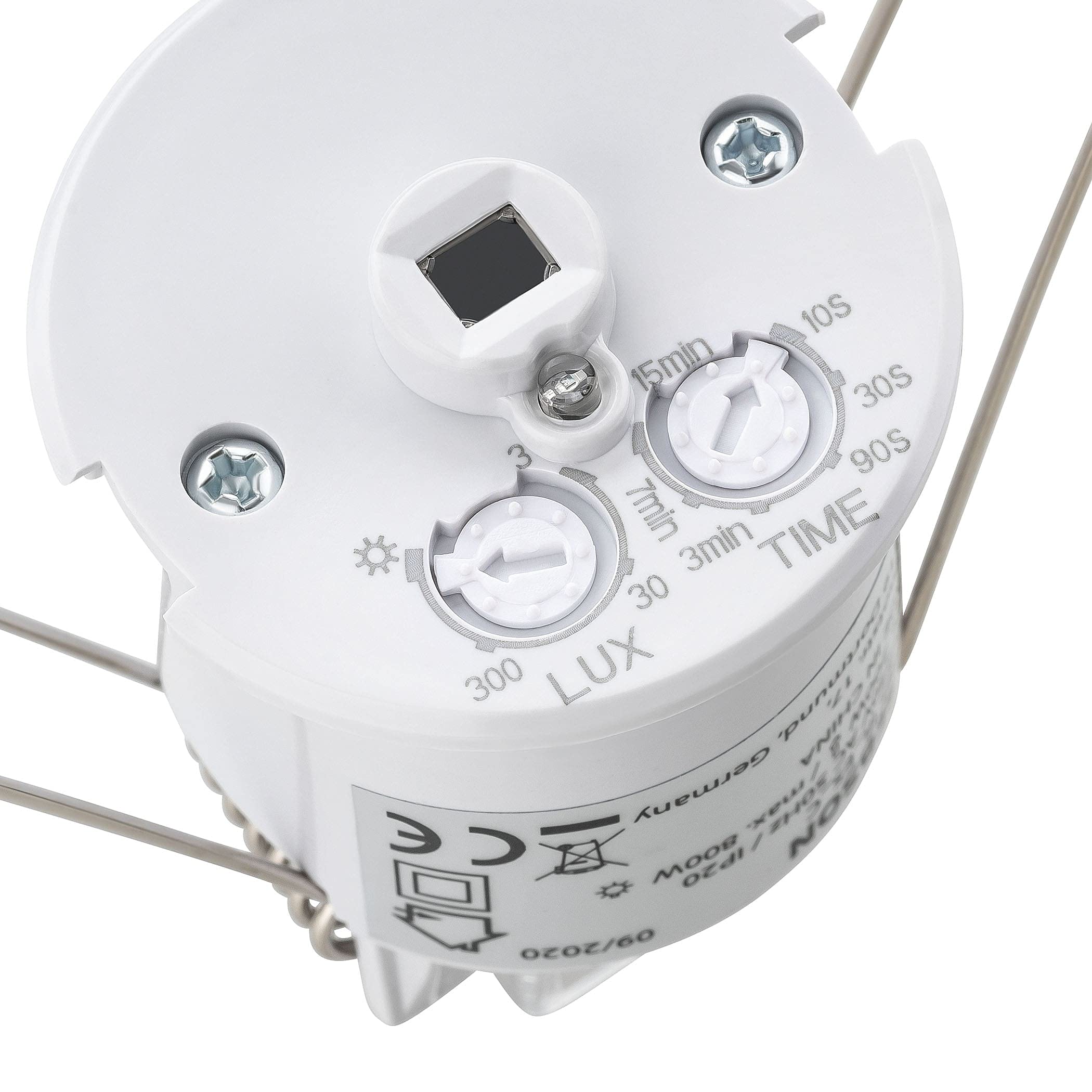 360 Degree PIR Motion Sensor Light Switch - Adjustable Timer & Lux Control, Mini Recessed Ceiling Mount Occupancy Detector for Home Security (White) - Perfect for Hallways, Closets, Bathrooms & Energy-Efficient Lighting Control
