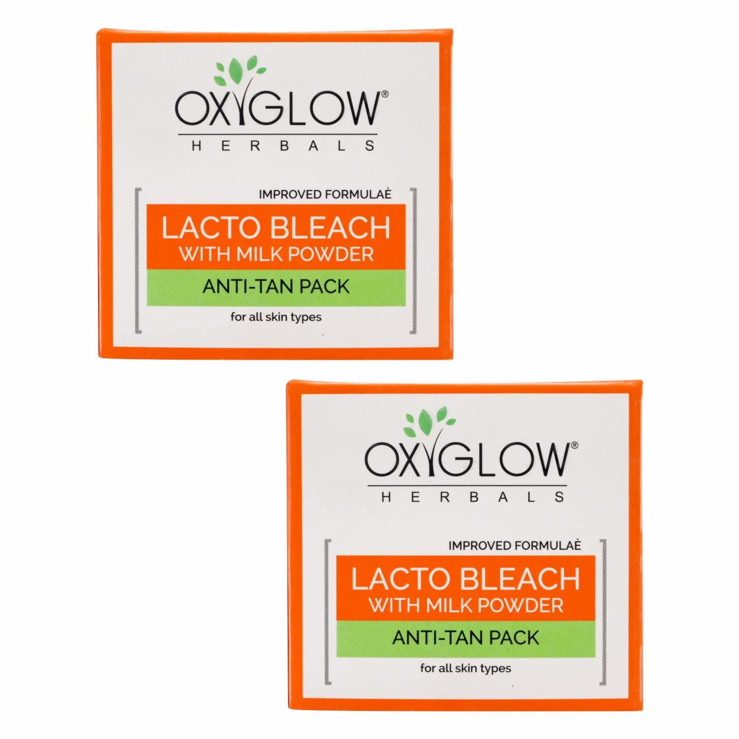 OxyGlow Herbals Bleach Cream with Lacto & Milk Powder | Skin Whitening, Brightening & Tan Removal | Hydrating Face & Body Cream | 50g (Pack of 2) for Glowing Skin at Home or Salon