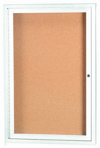 White Framed Enclosed Bulletin Board - 24