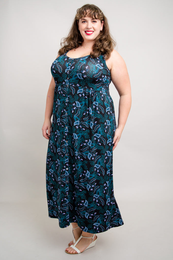 Liane Sleeveless Bamboo Dress in Fantasia Print - Breathable Summer Dress for Beach Vacation & Casual Outings