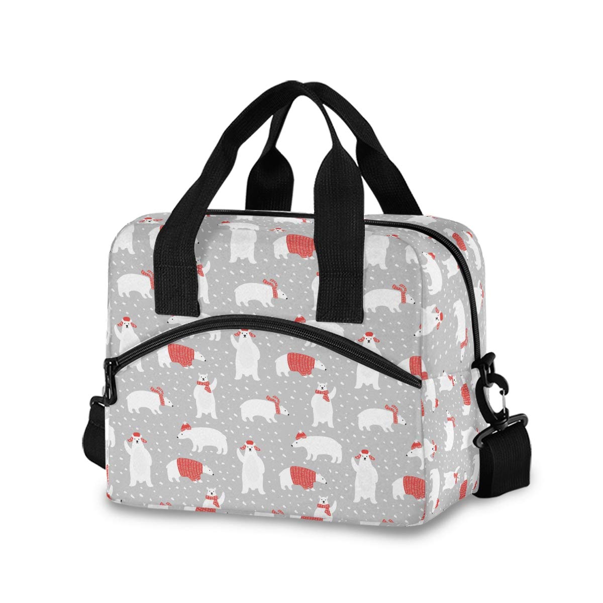 UMIRIKO Polar Bear Insulated Lunch Bag - Cute Animal Cooler Lunch Box for Women, Kids & Office - Leakproof & Durable for Picnics, Work & School