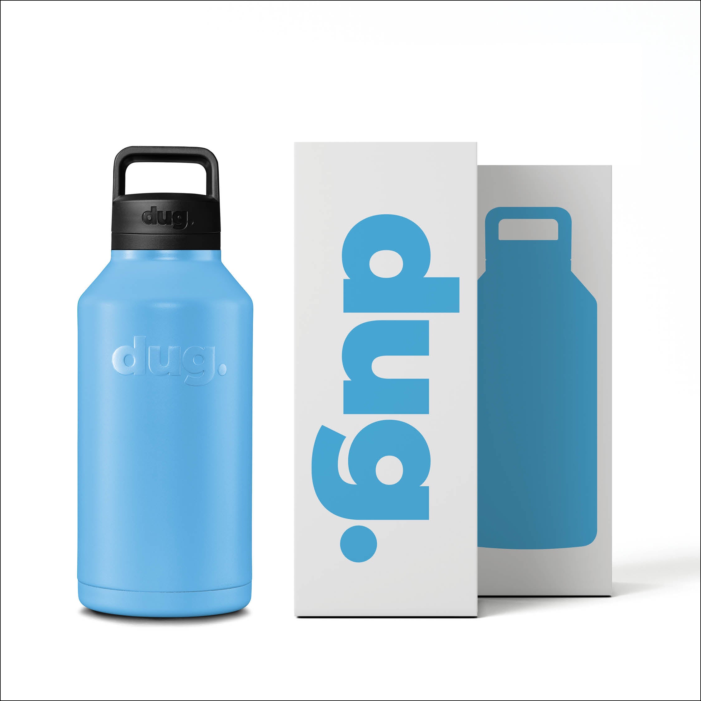 2L Large Water Bottle with Handle - BPA Free, Leak Proof, Durable & Portable - Ideal for Gym, Hiking, Travel & Outdoor Activities (Blue)