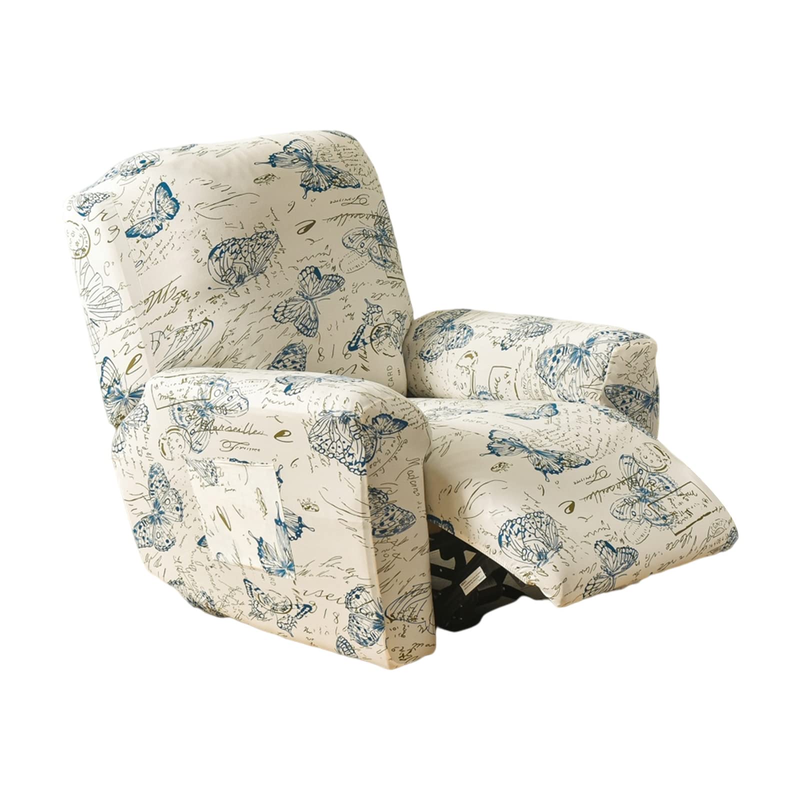 CRFATOP Recliner Chair Slipcover Set with Pockets - 4-Piece Stretchable Cover for Lazy Boy Recliners, Elastic Bottom (Fallon Collection) - Perfect for Living Room, Home Theater & Relaxation
