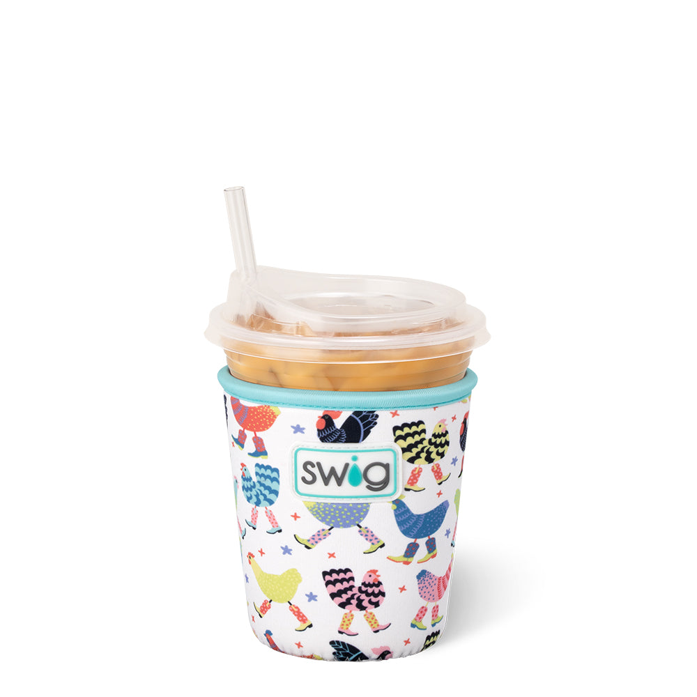 Funky Chicken Small Iced Cup Coolie - Insulated Beverage Holder for Cold Drinks, Perfect for Summer Parties, BBQs, and Beach Outings