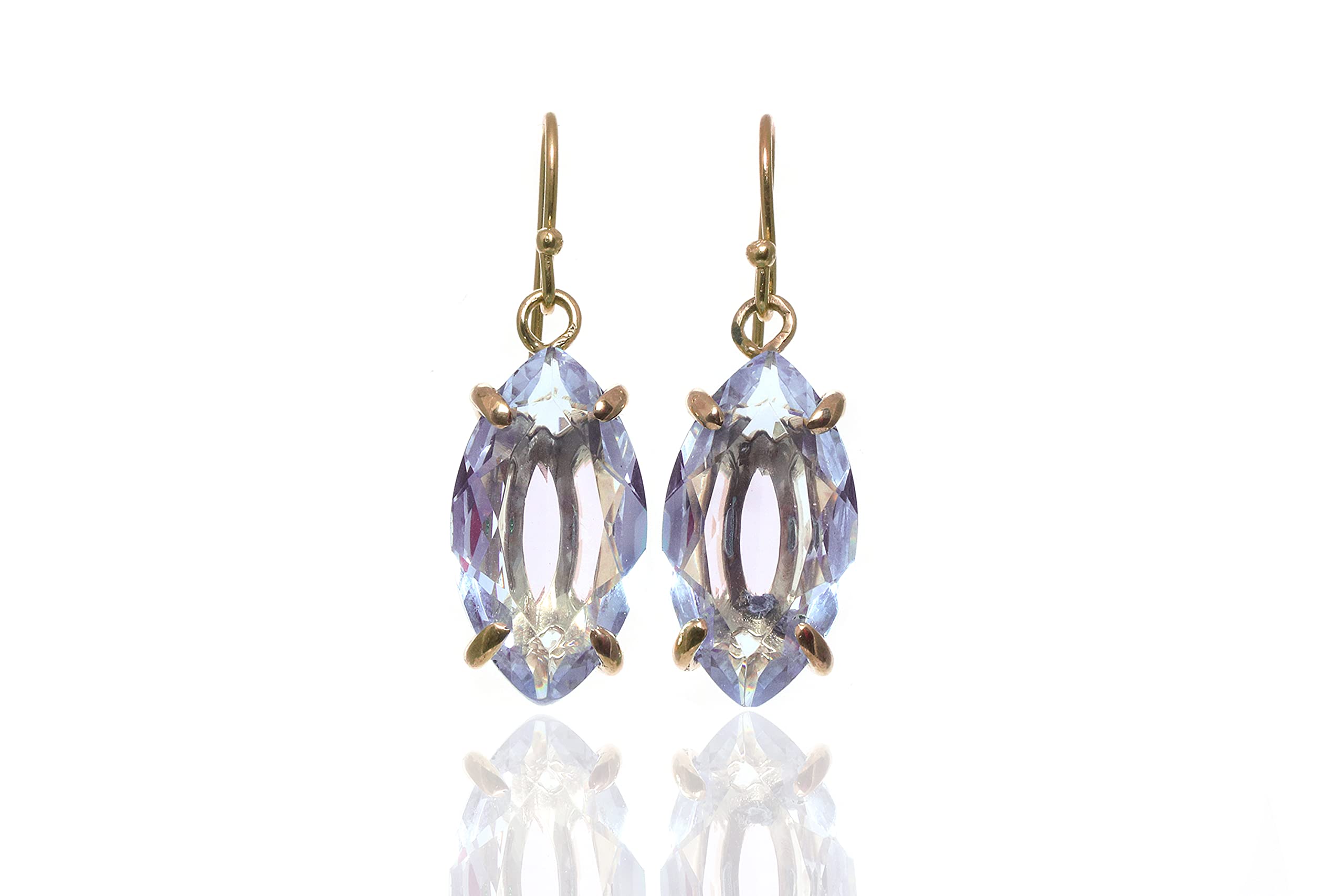Tanzanite Anemone Dangle Earrings - Long Drop Statement Jewelry, Handmade Gemstone Earrings for Women | Elegant Birthstone Gift for Parties, Weddings & Special Occasions | Perfect for Evening Events, Date Nights & Anniversary Celebrations