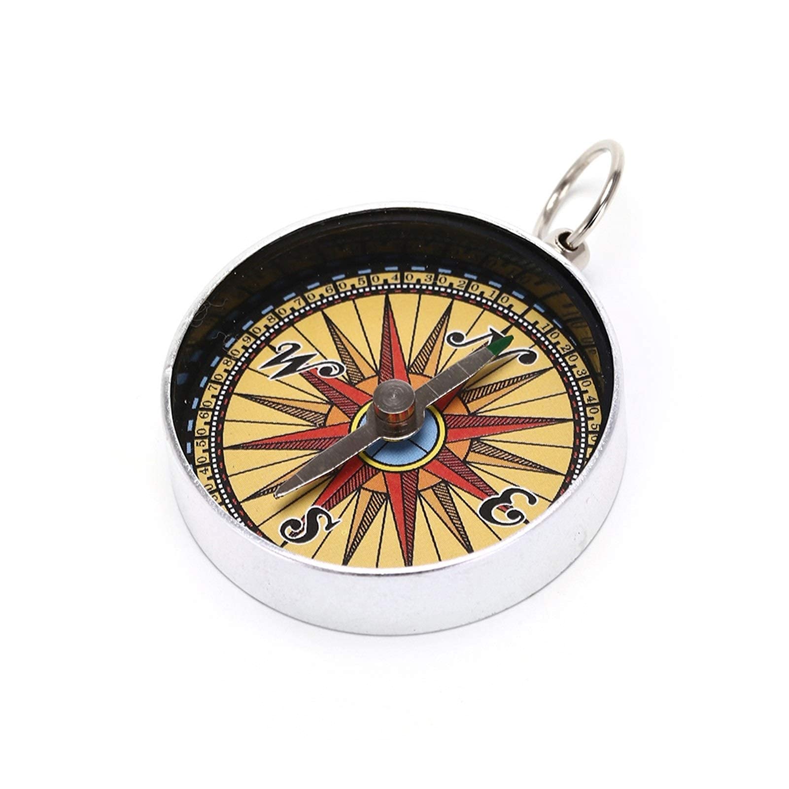 Portable Outdoor Compass for Camping & Hiking - Survival Gear with Keychain Ring | Perfect for Backpacking, Navigation & Emergency Preparedness