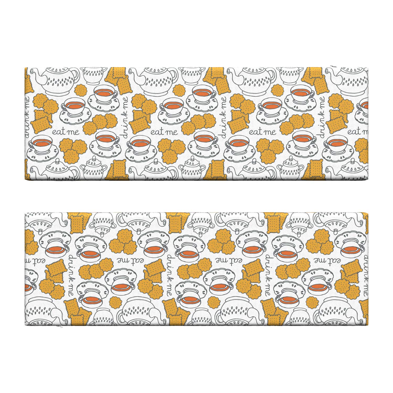 Ambesonne Tea Party Bench Cushion Set of 2 - 