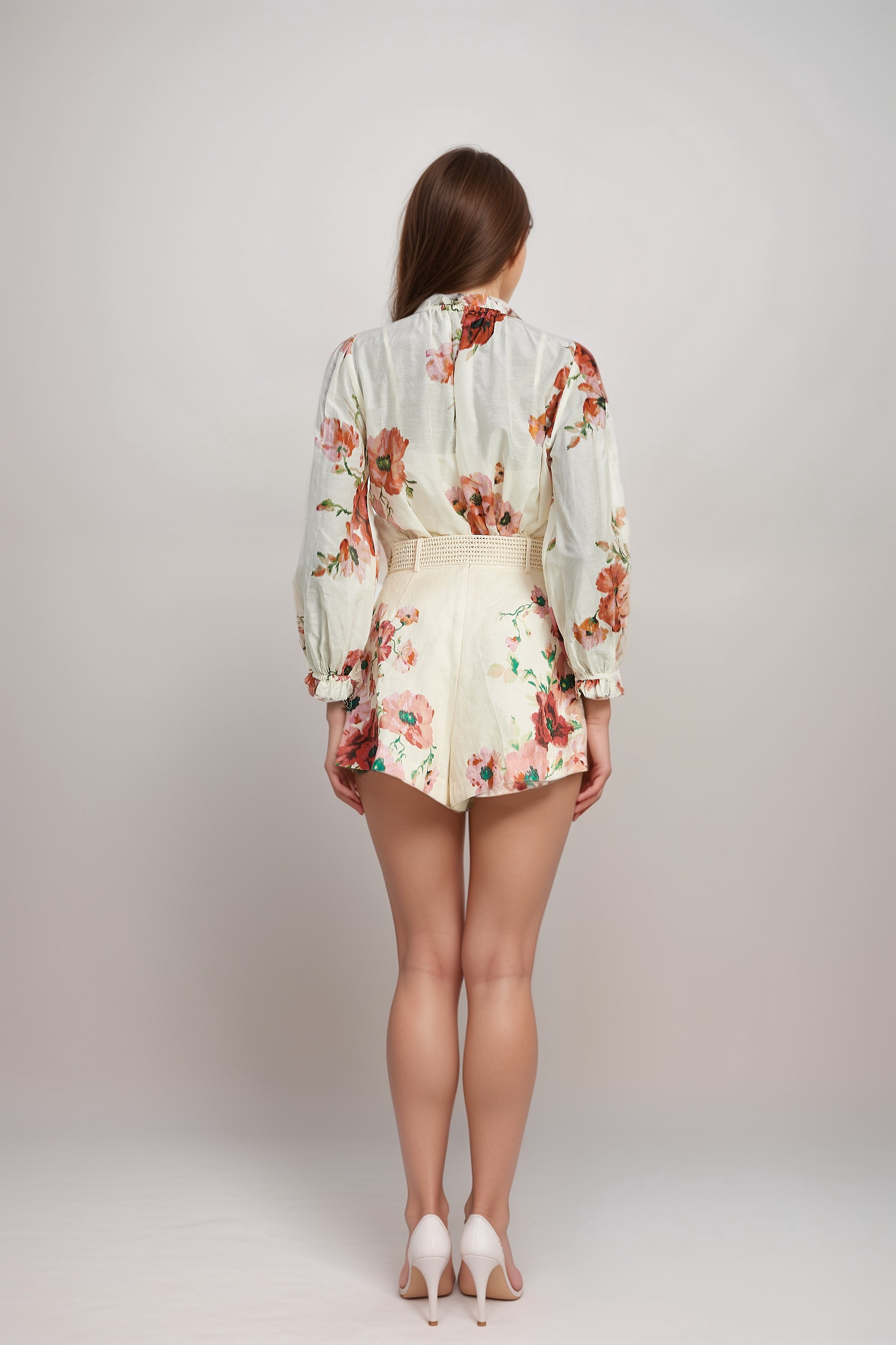 Chantal Floral Print Shirt & Shorts Matching Set for Women - Summer Outfit, Beach Vacation, Casual Wear