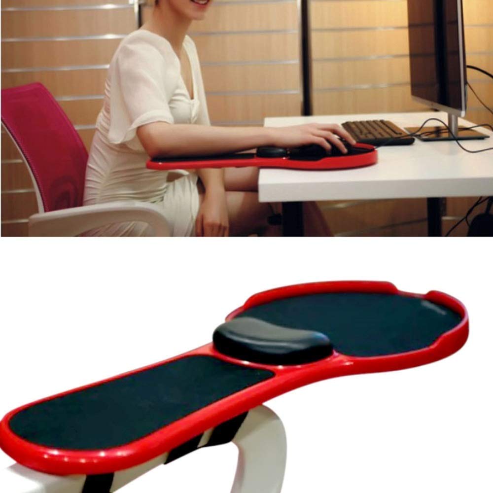 Ergonomic Adjustable Arm Stand Holder with Wrist Rest - Dual Height Computer Desk Attachment for Home Office, Gaming & Workstation (Black) - Perfect for Typing, Mouse Use & Long Computer Sessions