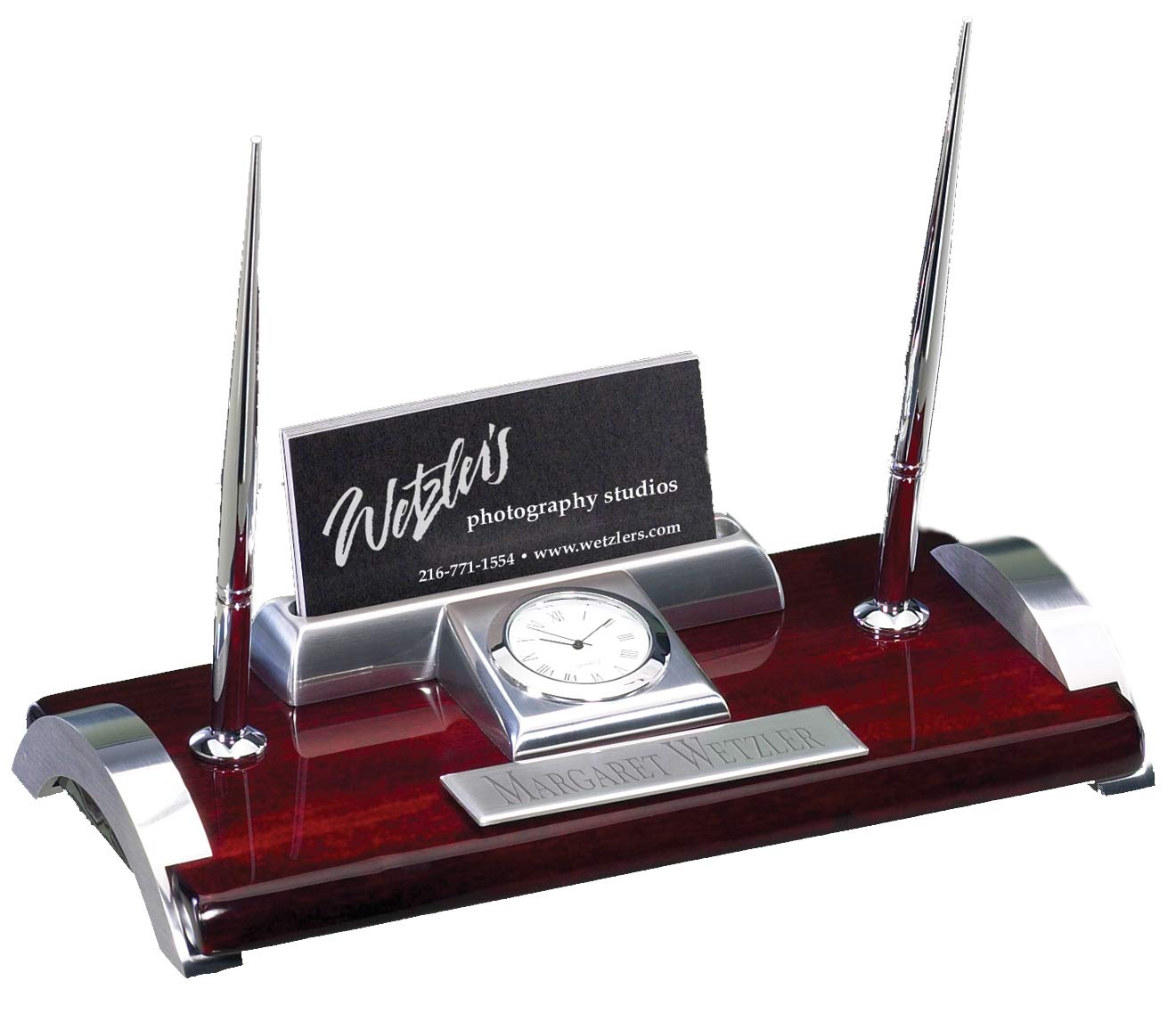 Custom Engraved Hit Trophy Desk Pen Set - Premium Office Gift for Awards & Recognition | Perfect for Corporate Events, Employee Appreciation & Retirement Gifts