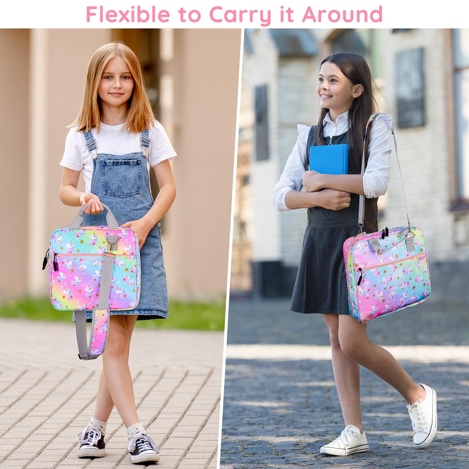 Durable 2 Inch 3-Ring Zipper Binder with Shoulder Strap - 500 Sheet Capacity School Organizer with Multiple Pockets & Handle - Perfect for Middle School Students, College Note Taking & Office Document Storage