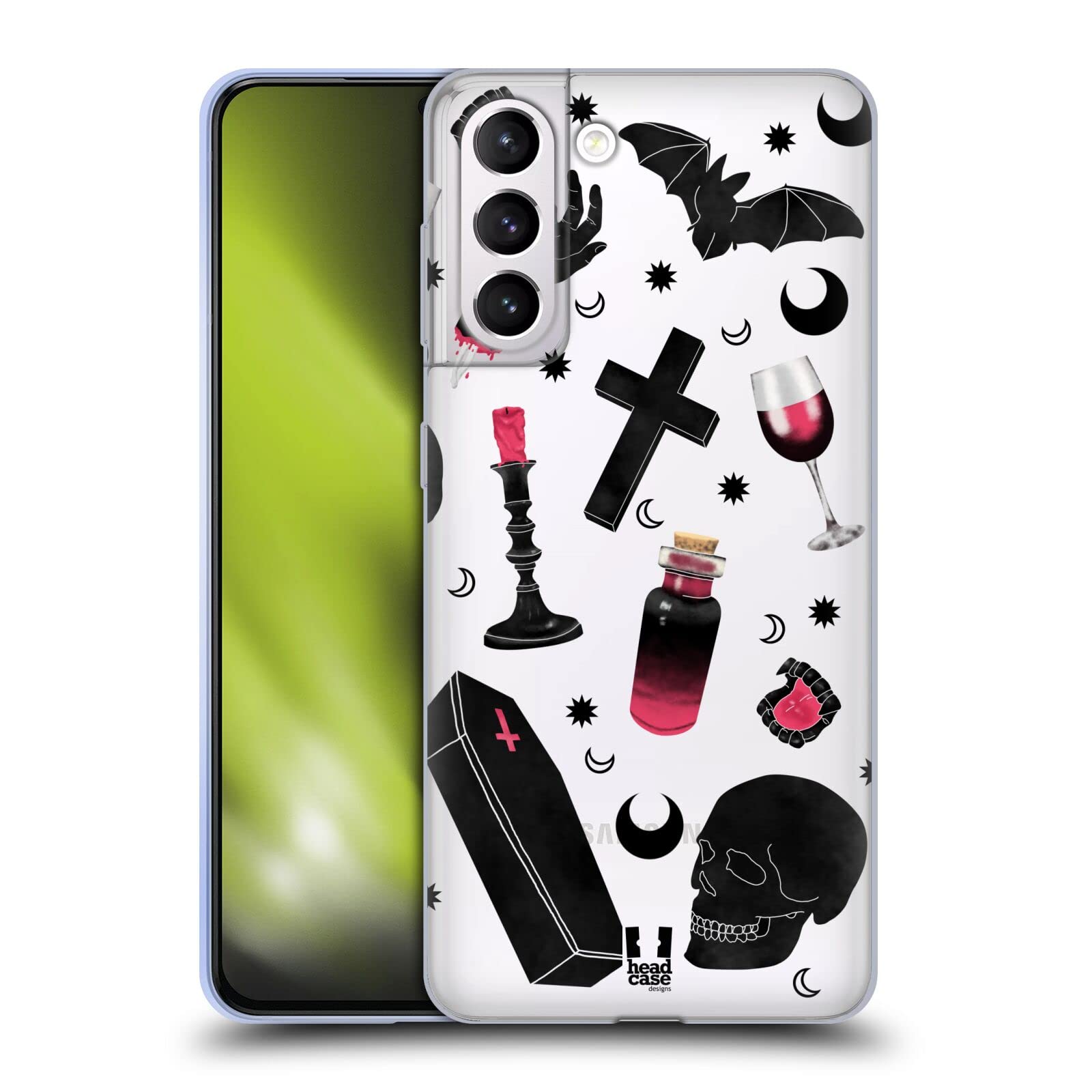 Vampire Spooky Night Soft Gel Case & Wallpaper for Samsung Galaxy S21+ 5G - Perfect for Halloween & Horror-Themed Events
