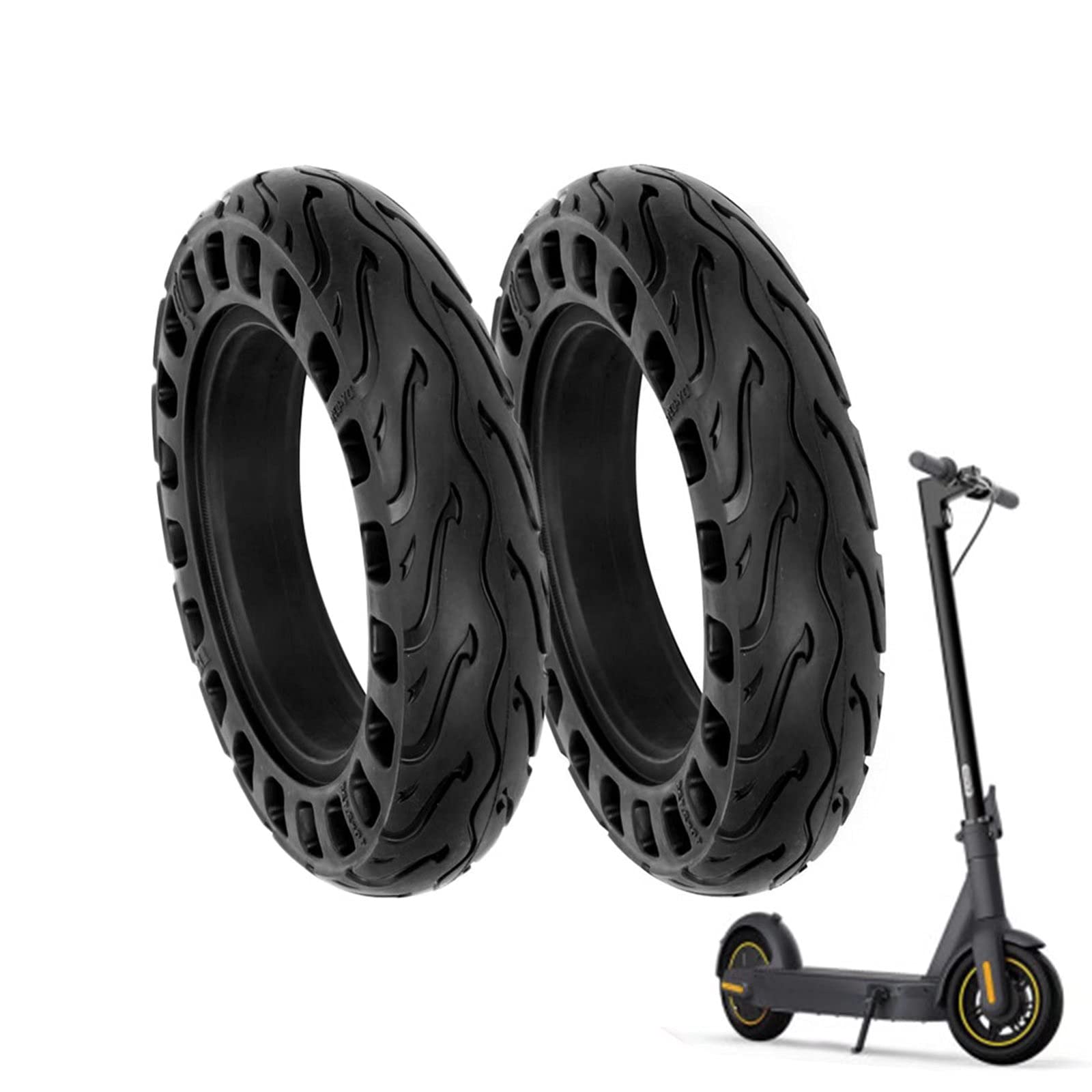 10 Inch Scooter Replacement Wheels - 10x2.125/57-152 Solid Honeycomb Tires for Electric Scooters - 2 Pack Shock-Absorbing Explosion-Proof Rubber Tires - Perfect for Commuting, Urban Travel & Off-Road Adventures