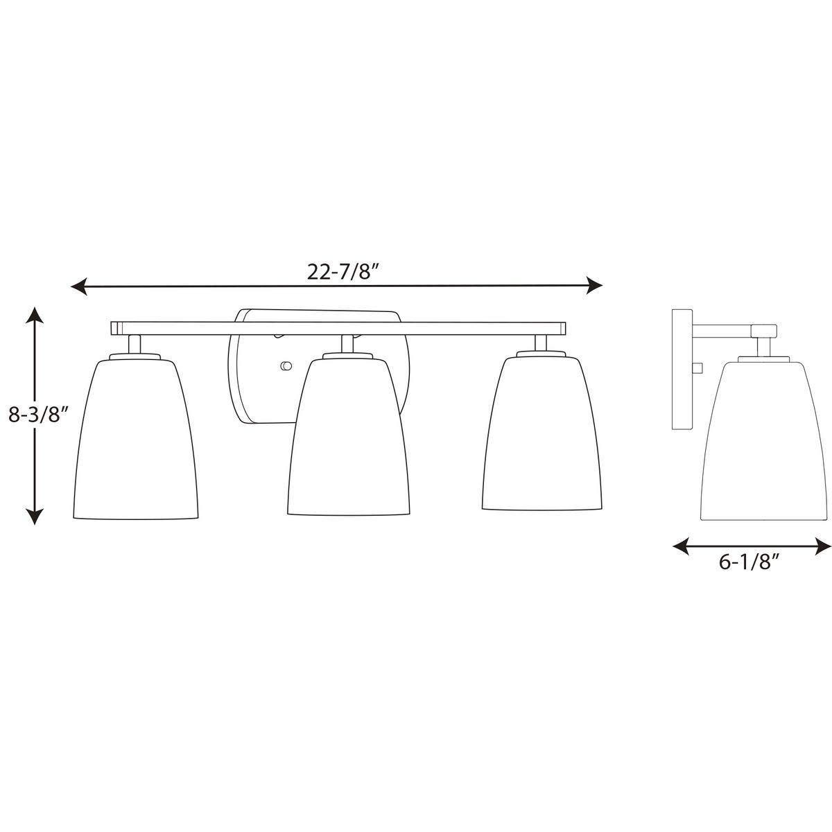 Progress Lighting Leap Collection 3-Light Modern Bathroom Vanity Light - Antique Bronze Finish with Etched Glass Shades - Perfect for Contemporary Bathrooms, Powder Rooms and Spa-Like Retreats