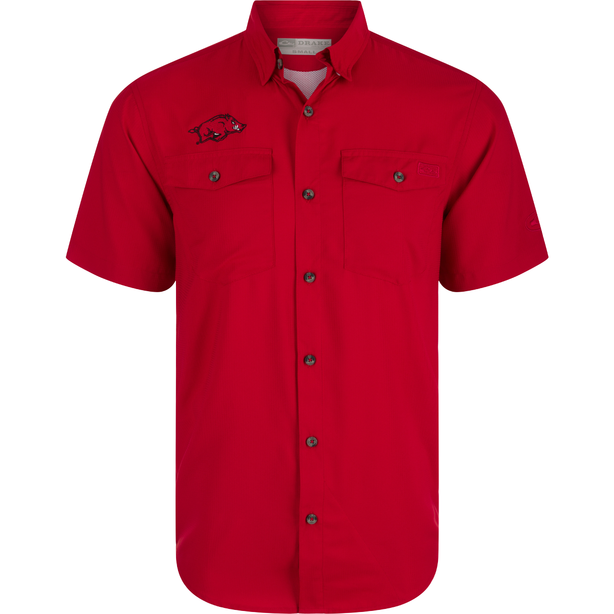 Arkansas Frat Dobby Solid Short Sleeve Shirt for Men - Comfortable Cotton Casual Tee for College, Parties & Everyday Wear