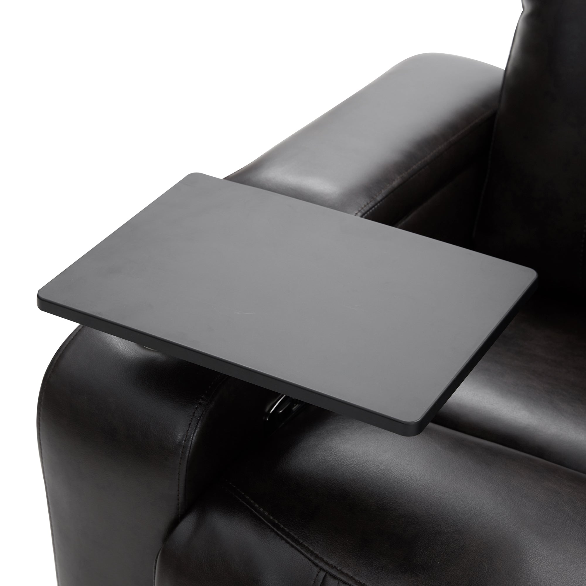 Power Motion Recliner Chair with USB Charging Port, Hidden Arm Storage, 2 Cup Holders & 360° Swivel Tray Table - Black - Perfect for Living Room, Home Theater & Office Relaxation