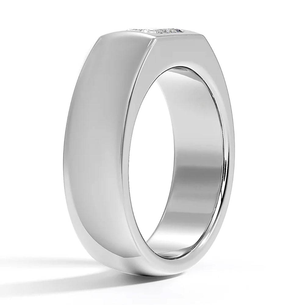Emerald Cut Lab Diamond Men's Promise Ring - 1 Carat D Color VVS1 Clarity Engagement Band for Him - Perfect for Proposals, Anniversaries & Romantic Gifts