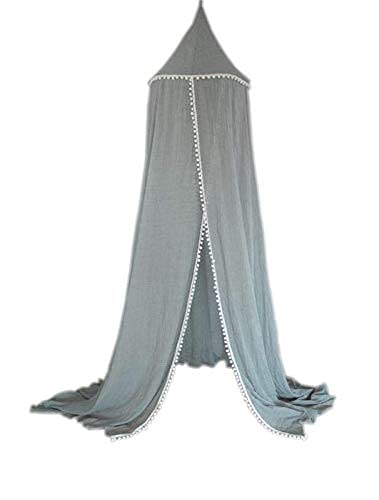 Royal Castle Cotton Bed Canopy Tent - Kids Reading Nook & Playhouse for Boys & Girls (Blue) | Indoor Bedroom Decor, Fantasy Play Space, Cozy Reading Corner
