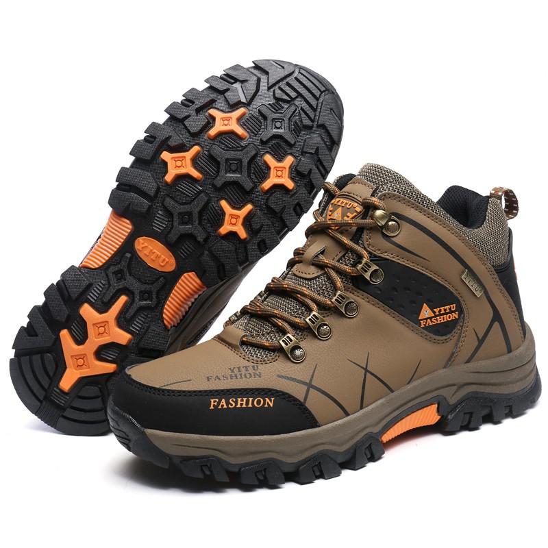 Waterproof Men's Winter Snow Boots - Leather Hiking Boots for Outdoor Work & Travel - Super Warm & Durable (Sizes 39-47) - Perfect for College, Camping & Winter Adventures