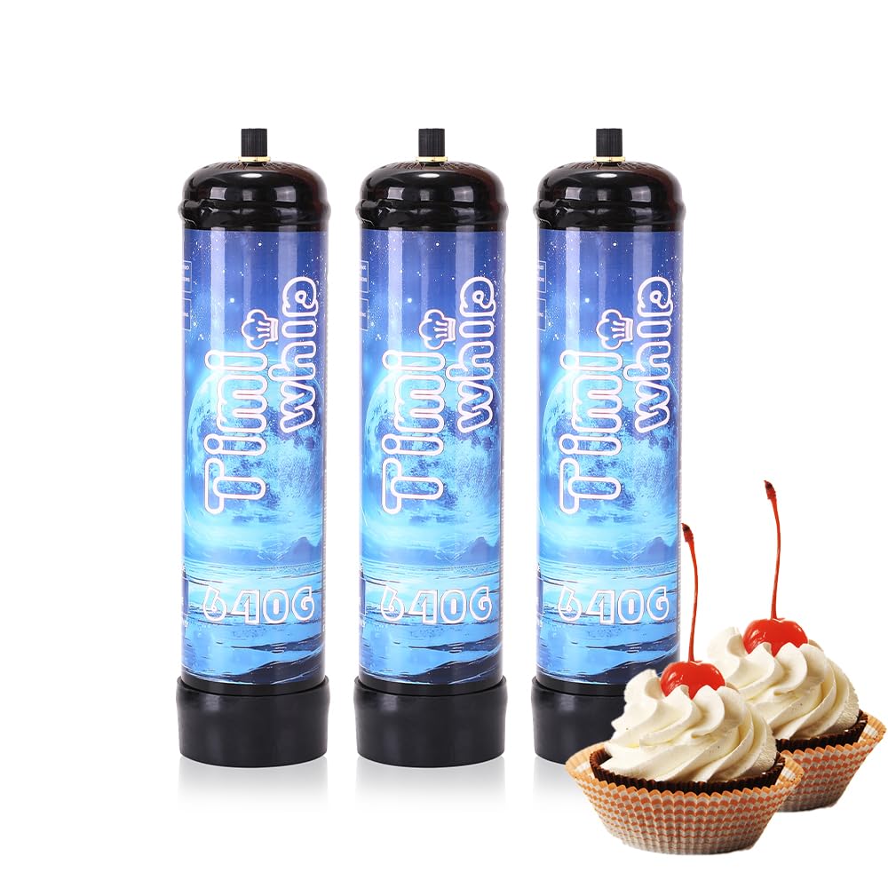 1.1L Nitrous Oxide Whipped Cream Chargers - 3 Pack for Professional Desserts, Coffee Toppings & Home Baking