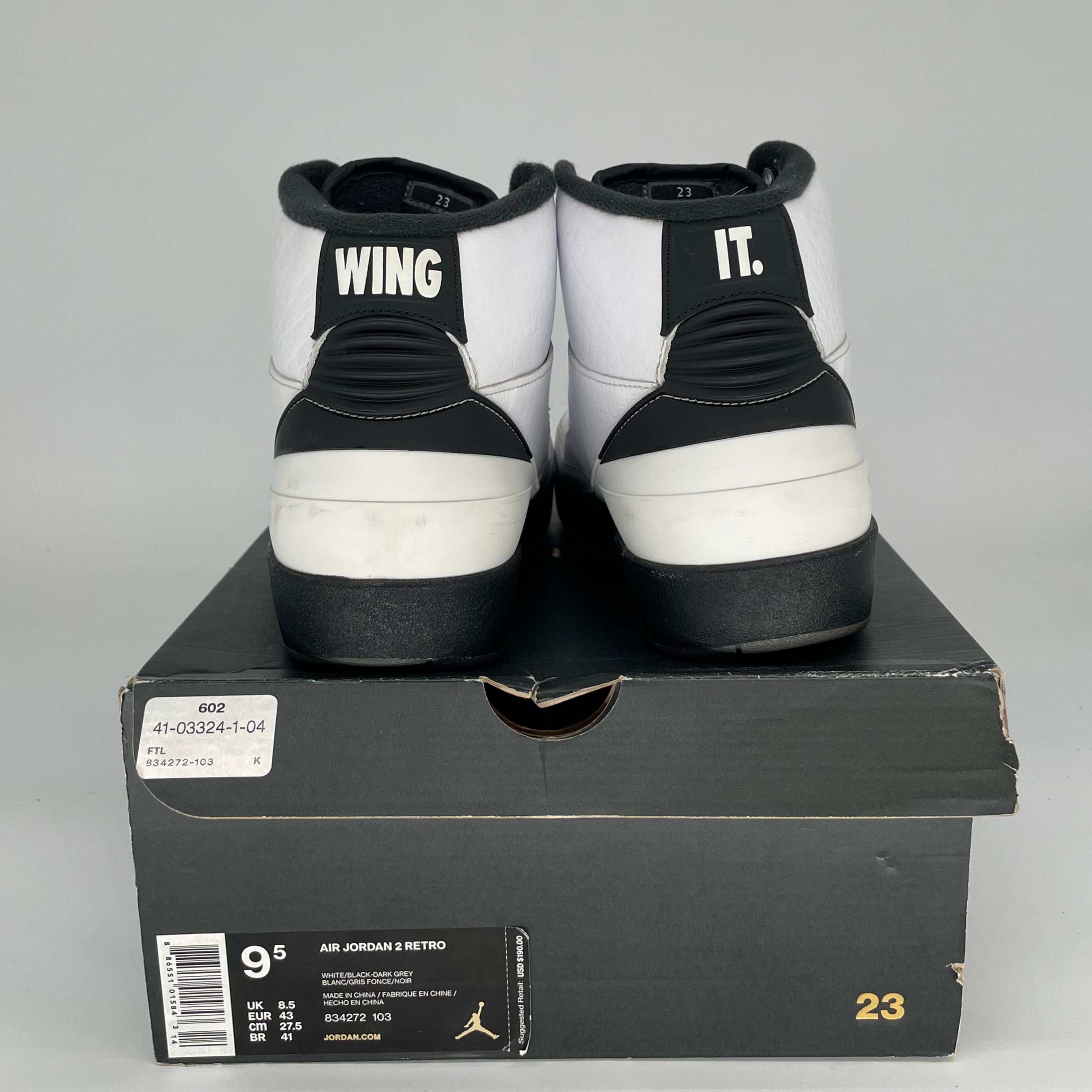 AIR JORDAN 2 WING IT Size 9.5 Men's Basketball Shoes 834272-103 White - Perfect for Streetwear & Casual Outfits