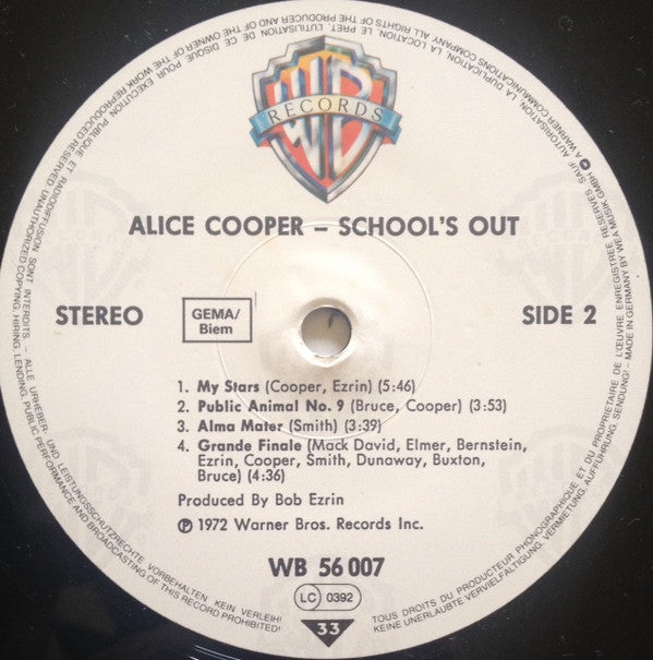 Alice Cooper - School's Out Vinyl LP Album (NM/Mint Condition) - Limited Edition Rock Music Collectible for Home Listening & Vinyl Enthusiasts