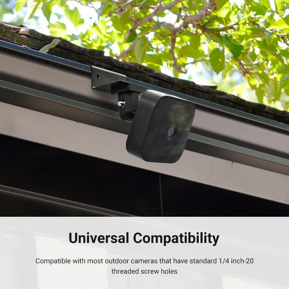 Holicfun Universal Gutter Mount for Outdoor Security Cameras - Compatible with Ring, Blink, Eufy, Google Nest, Wyze, Arlo, SimpliSafe & More - White (Up Version) - Perfect for Home Surveillance & Weatherproof Installation