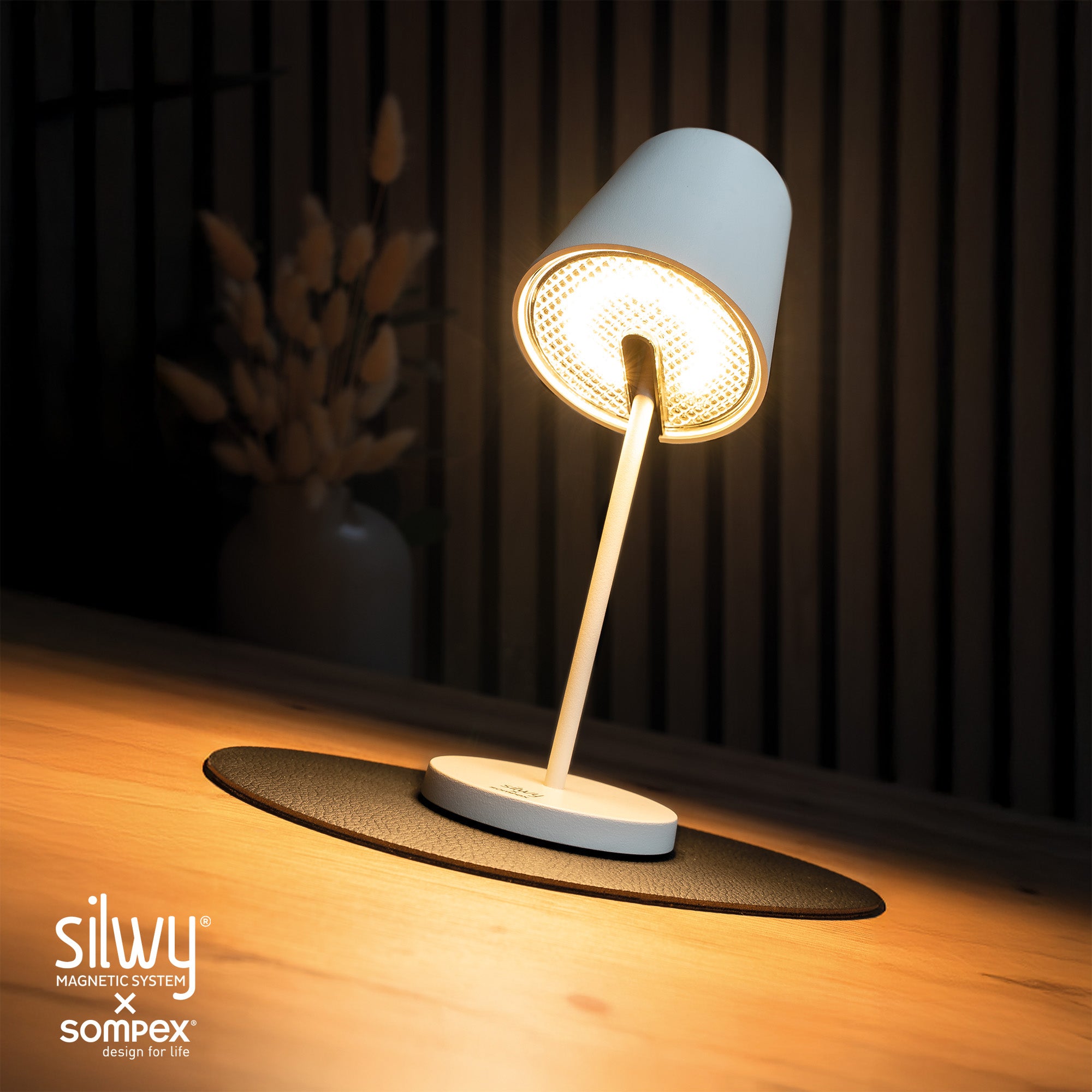 Portofino White Magnetic Light with Placemat and Pad - Perfect for Kitchen Countertops, Dining Tables, and Home Decor
