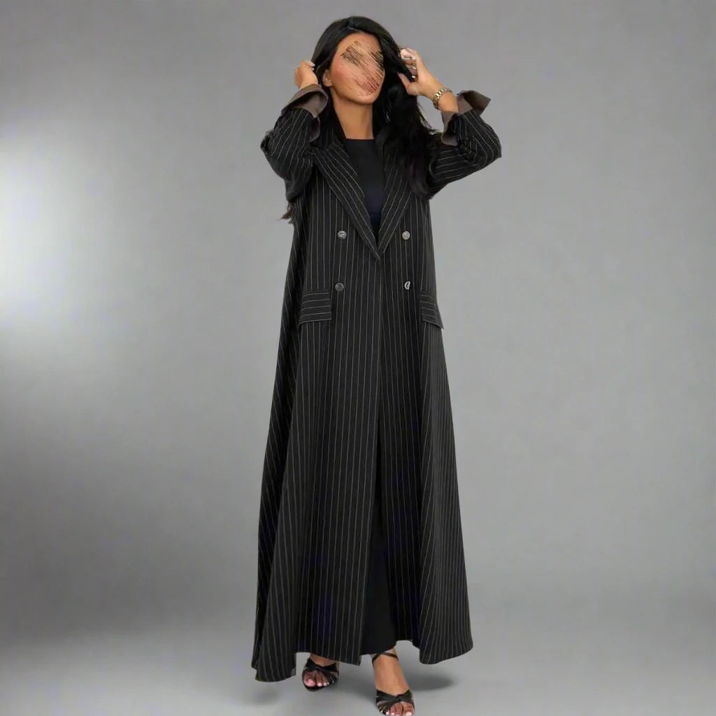 Soft Cotton Yarn-Dyed Cardigan Open Abaya Dress - Elegant Loose Cover-Up for Women | Perfect for Prayer, Modest Fashion & Layering