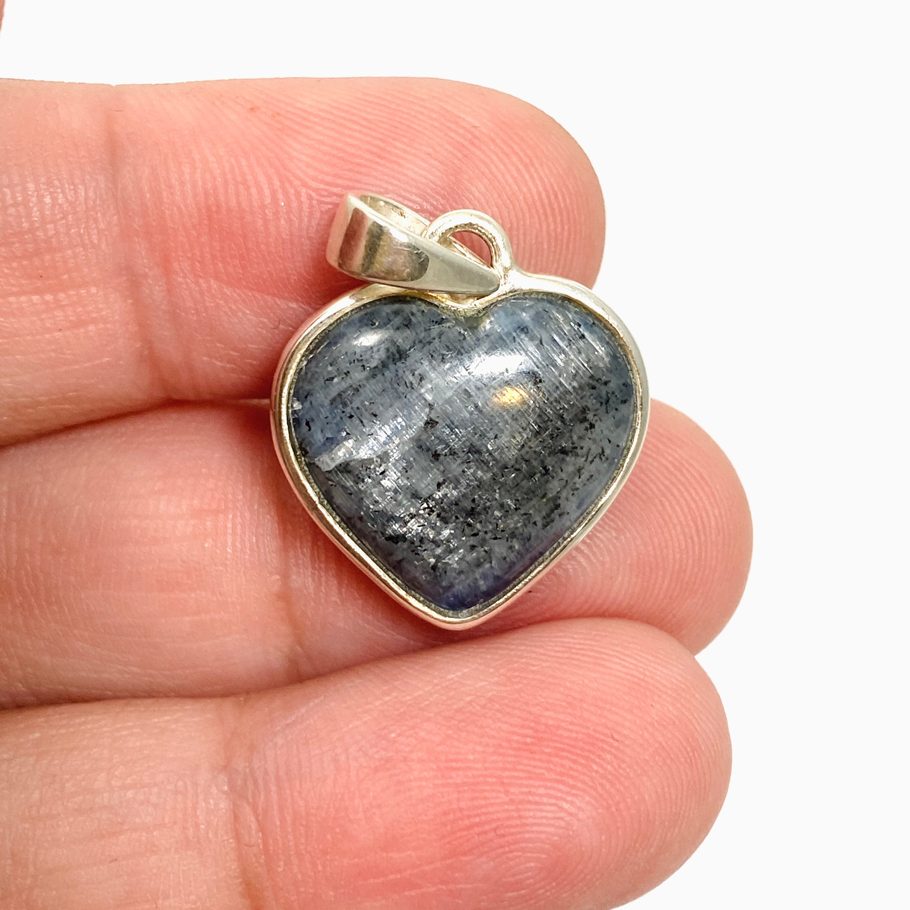 Natural Blue Kyanite Heart Cabochon Pendant Necklace - PPGJ982 - Healing Crystal Jewelry for Meditation & Spiritual Energy