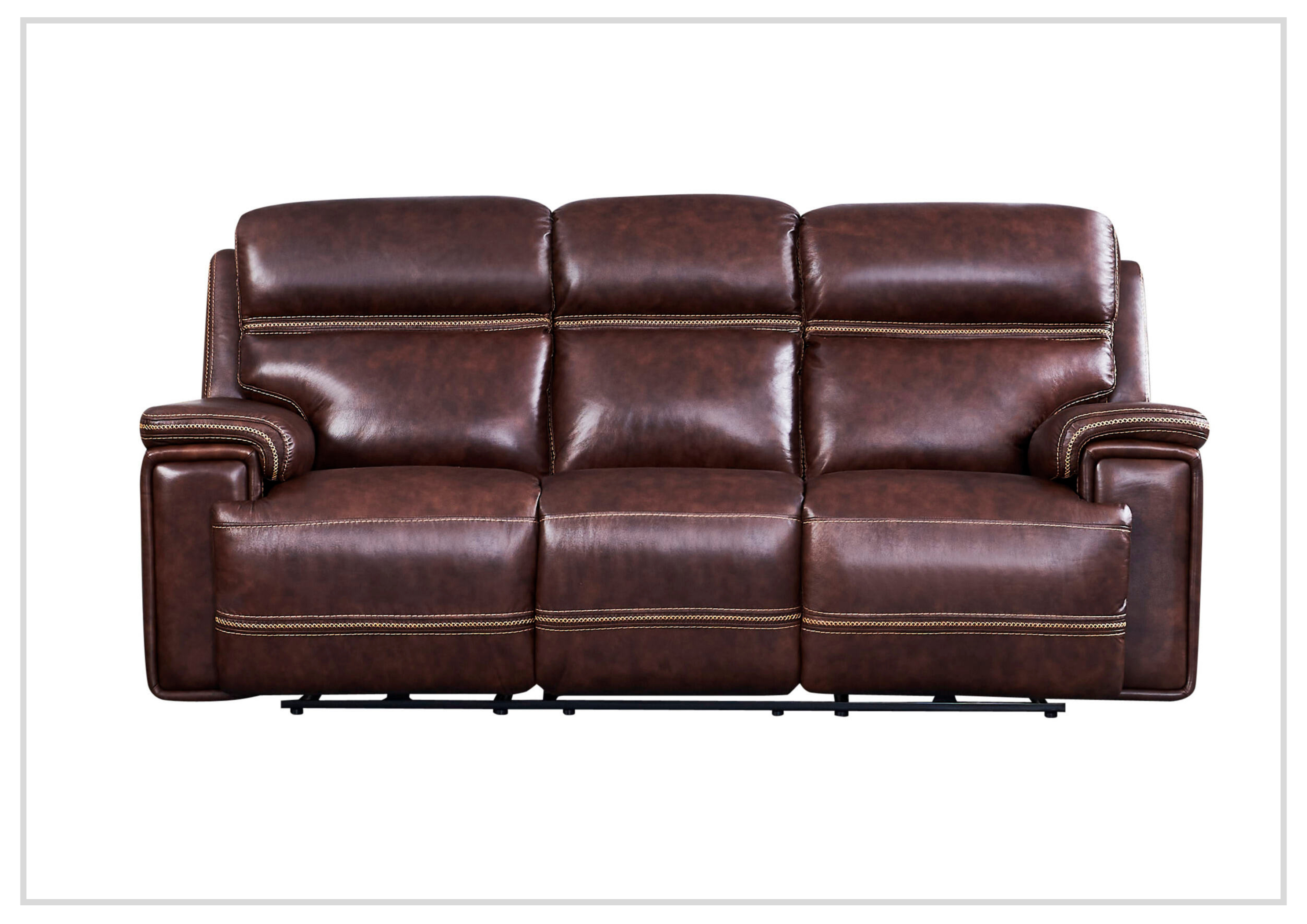 Gio Italia Fabiano Power Reclining Leather 3-Seater Sofa in Brown - Luxurious Comfort for Living Room, Home Theater & Family Gatherings