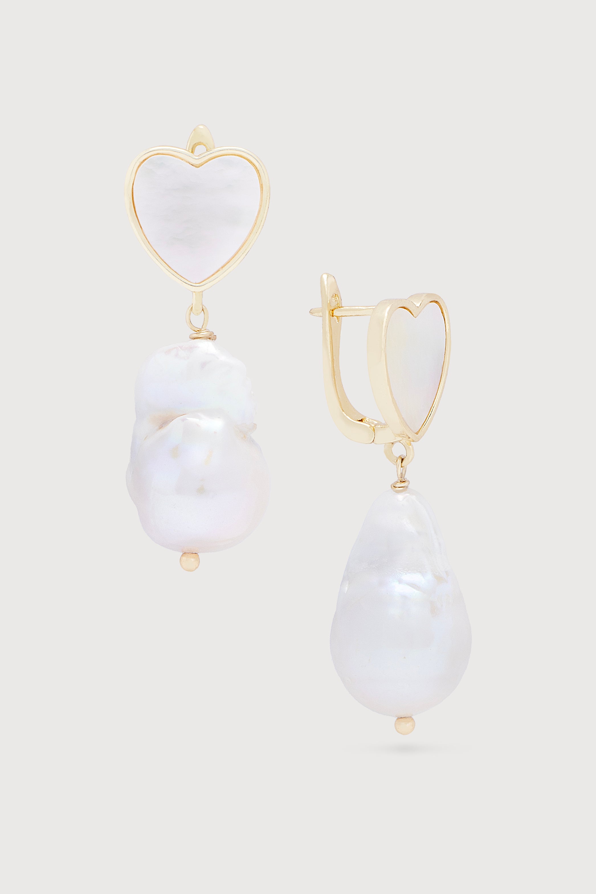 Elegant Heart-Shaped Pearl Drop Dangle Earrings for Women - Perfect for Weddings, Parties & Date Nights